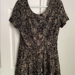 Black and gold mini dress